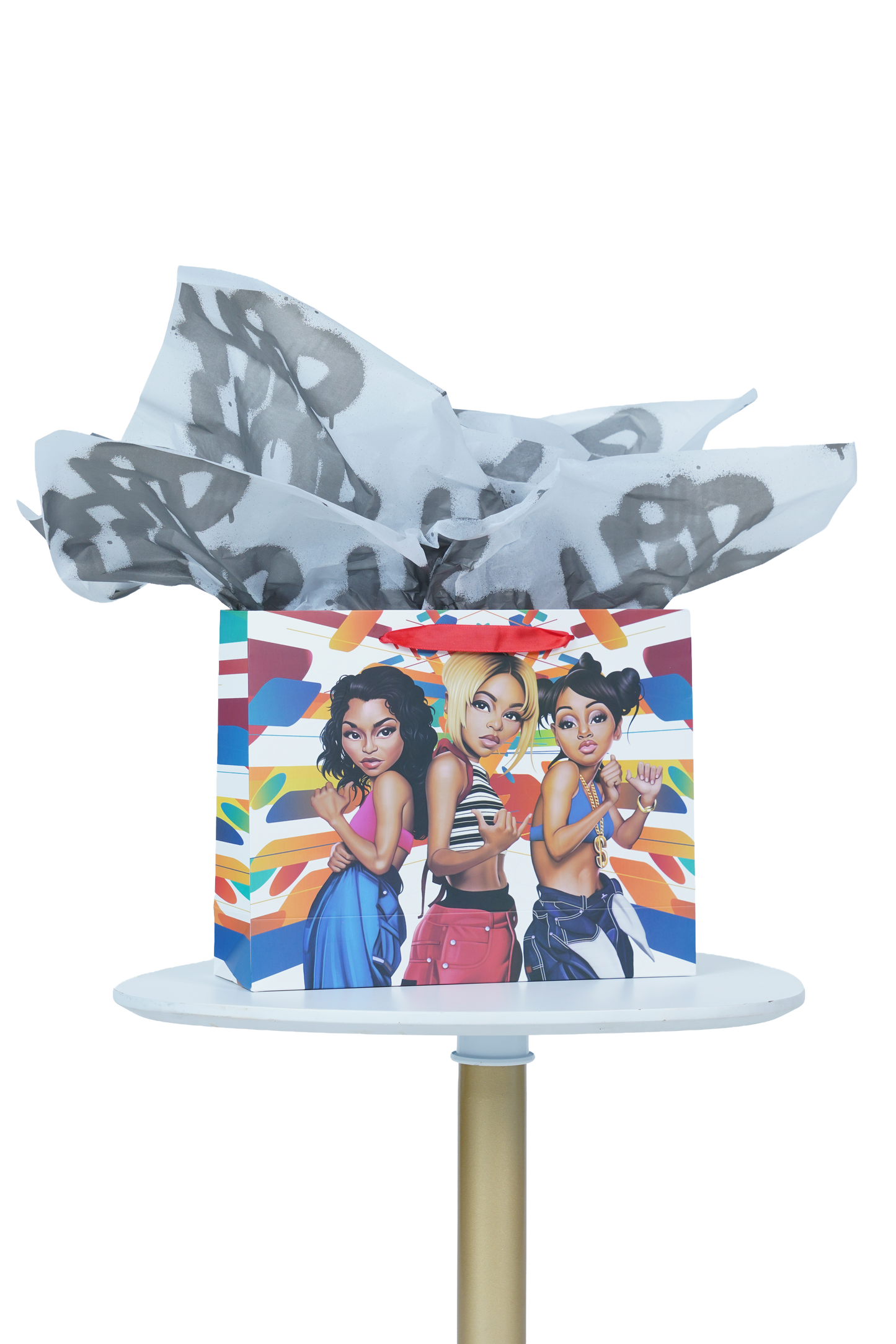Caricature Gift Bag w/Colored Handles image 1