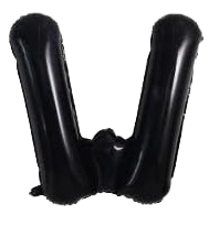 16" Black Letter 'W' Foil Balloon image 0