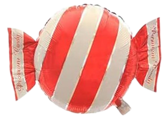 18" Red Striped Candy Wrapper Shaped Foil Balloon image 0
