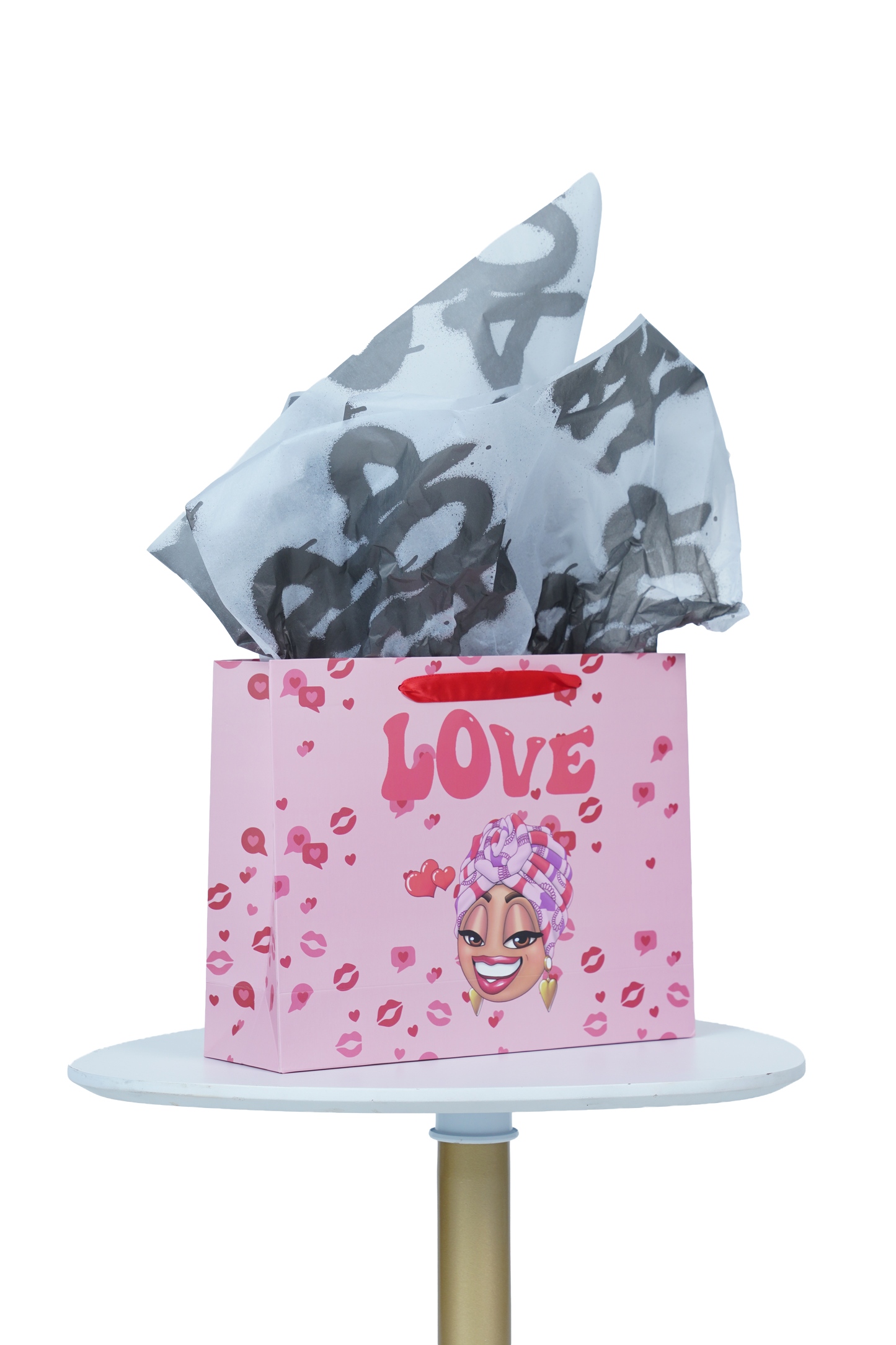 Caricature Gift Bag w/Colored Handles image 1