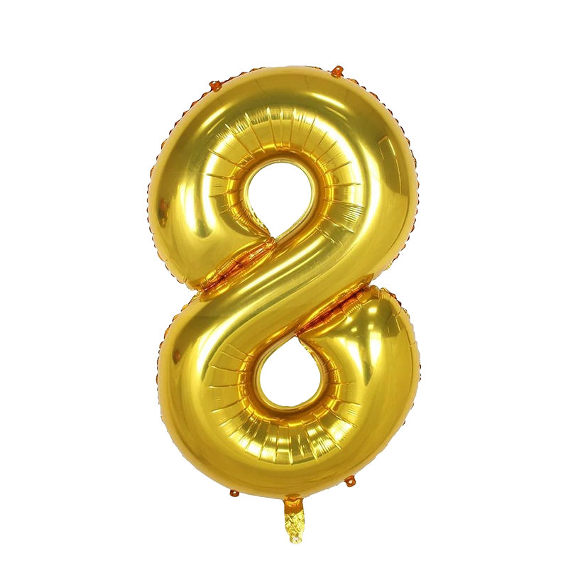 40" Jumbo Number '8' Gold Foil Balloon image 0