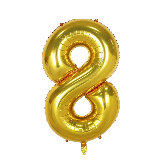 40" Jumbo Number '8' Gold Foil Balloon image 0