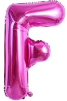 16" Pink Letter 'F' Foil Balloon image 0