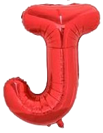 16" Red Letter 'J' Foil Balloon image 0