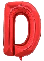 16" Red Letter 'D' Foil Balloon