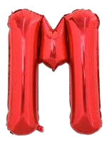16" Red Letter 'M' Foil Balloon image 0
