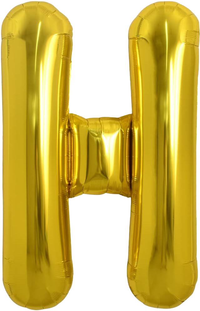 40" Jumbo 'H' Gold Alphabet Foil Balloon image 0