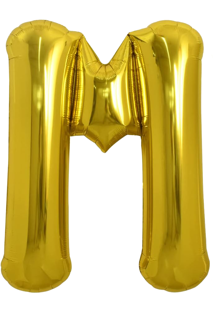 40" Jumbo 'M' Gold Alphabet Foil Balloon image 0