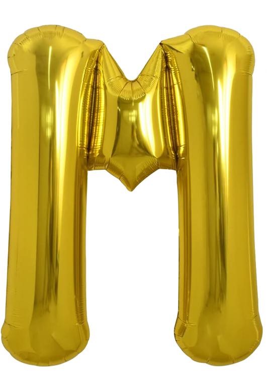 40" Jumbo 'M' Gold Alphabet Foil Balloon image 0
