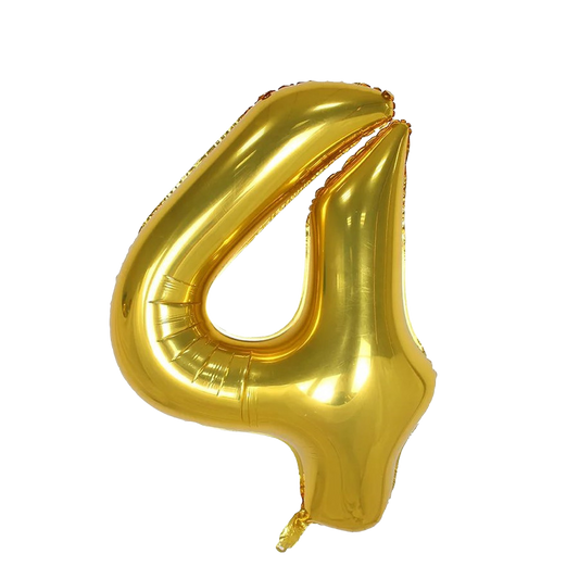 40" Jumbo Number '4' Gold Foil Balloon image 0