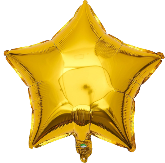 18" Gold Star Shaped Foil Balloons image 0