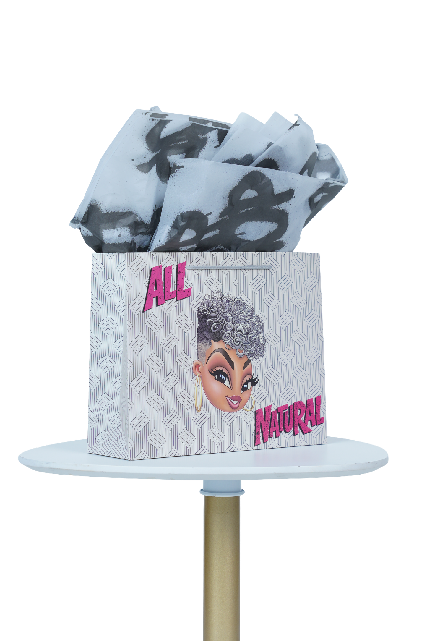 Caricature Gift Bag w/Colored Handles image 1