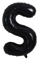 16" Black Letter 'S' Foil Balloon image 0