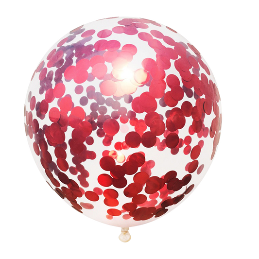 12" Clear Latex Balloon w/Bold Red Confetti image 0