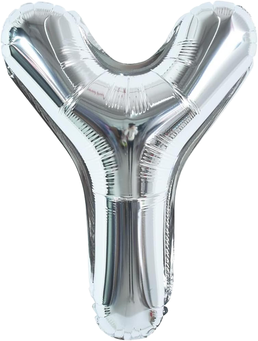 40" Jumbo 'Y' Silver Alphabet Foil Balloon image 0