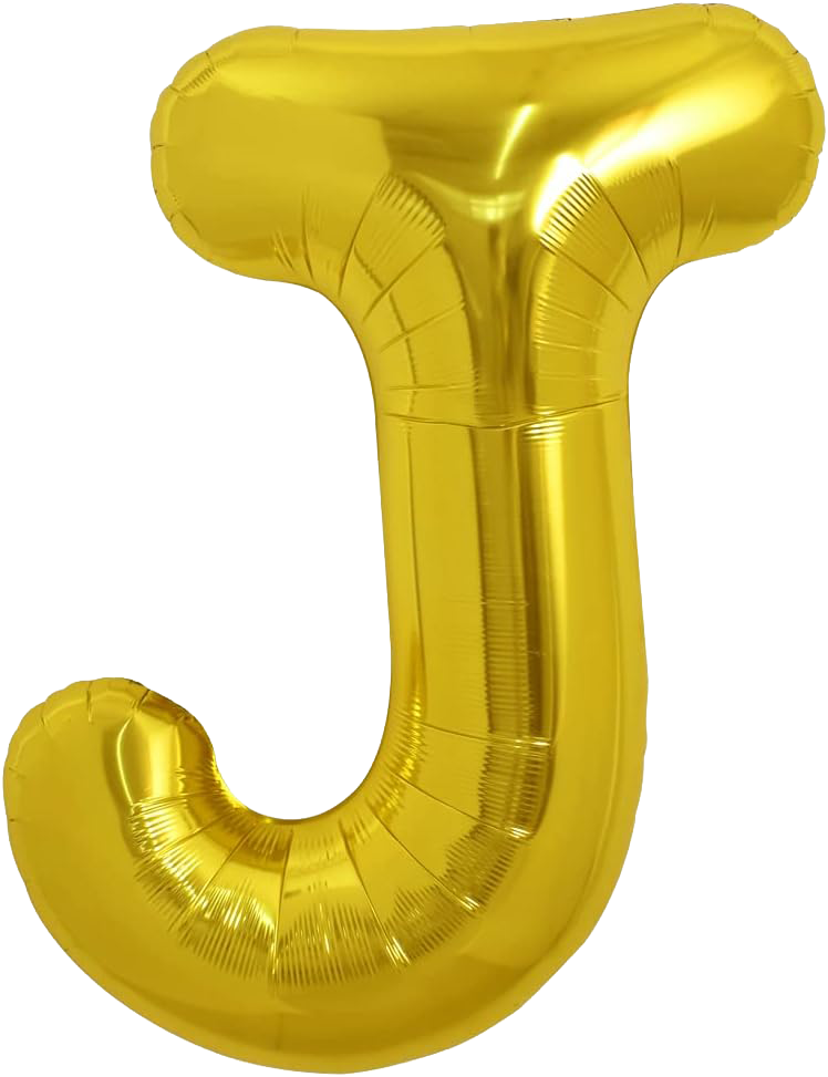 40" Jumbo 'J' Gold Alphabet Foil Balloon image 0