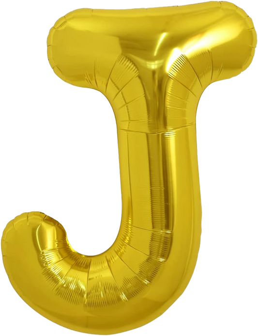 40" Jumbo 'J' Gold Alphabet Foil Balloon image 0