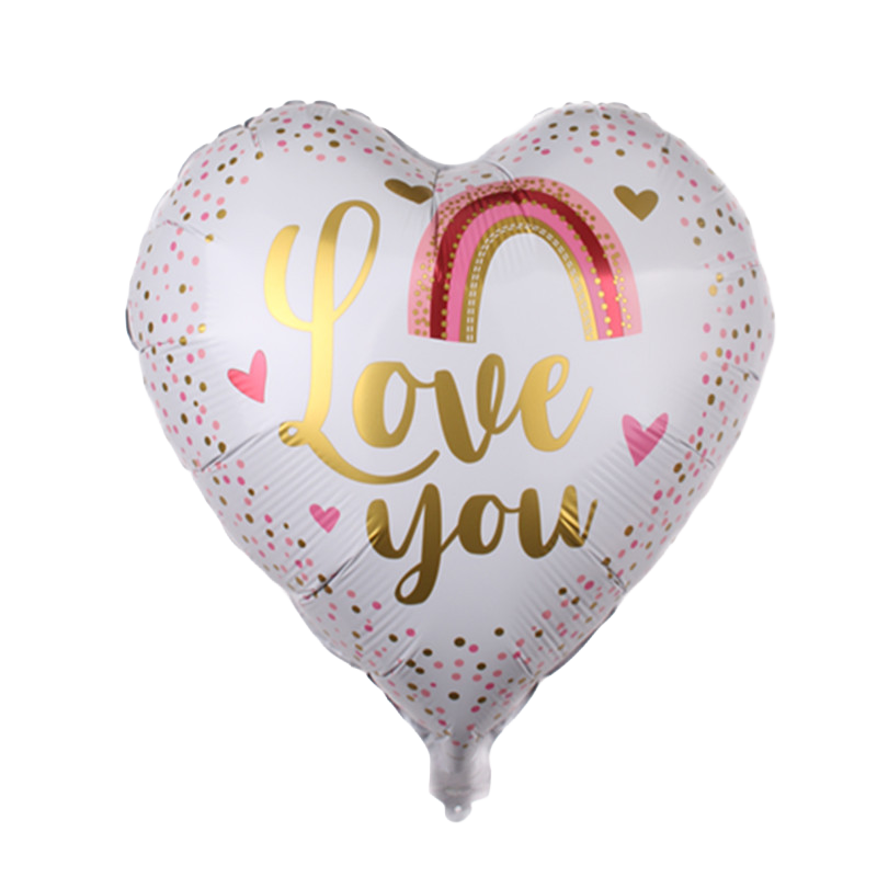 18"White w/Gold Letters 'Love You' Balloon image 0