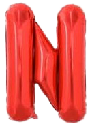 16" Red Letter 'N' Foil Balloon image 0