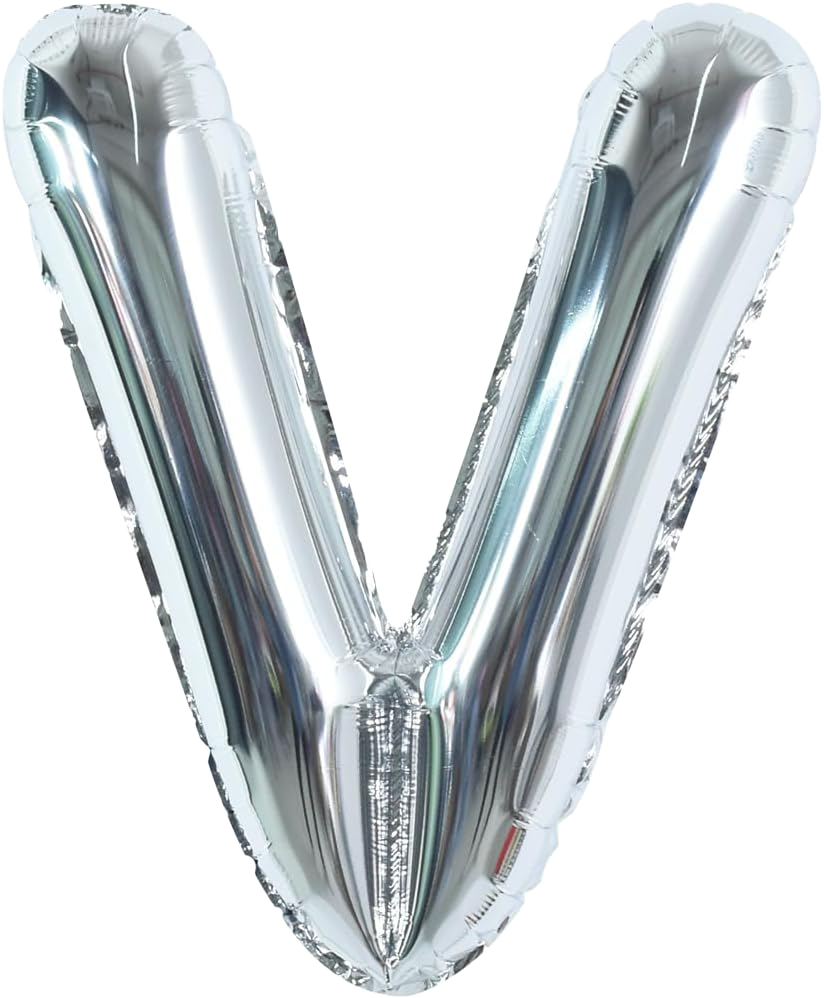 40" Jumbo 'V' Silver Alphabet Foil Balloon image 0