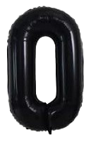 16" Black Letter 'O' Foil Balloon image 0