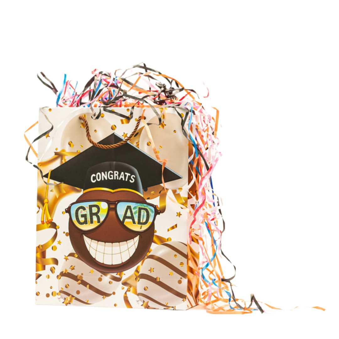 Gift Bag Durable & Colorful with Handle - CONGRATS Grad with Hat image 1