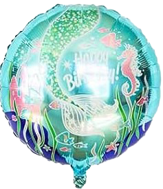 18" 'Happy Birthday' Mint Green Underwater Foil Balloon image 0