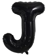 16" Black Letter 'J' Foil Balloon image 0