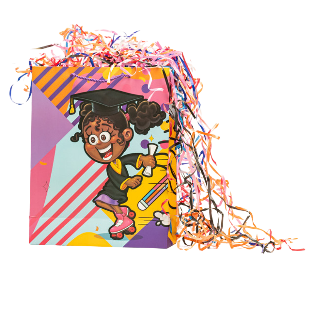 Gift Bags Durable & Colorful with Handle - Girl on Skates image 1