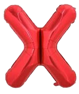 16" Red Letter 'X' Foil Balloon image 0