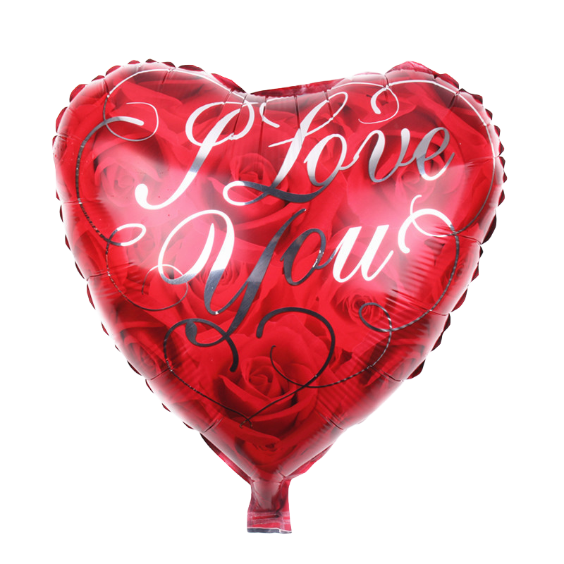 18" Red w/Silver Letters 'I Love You' Heart Shaped Balloon image 0