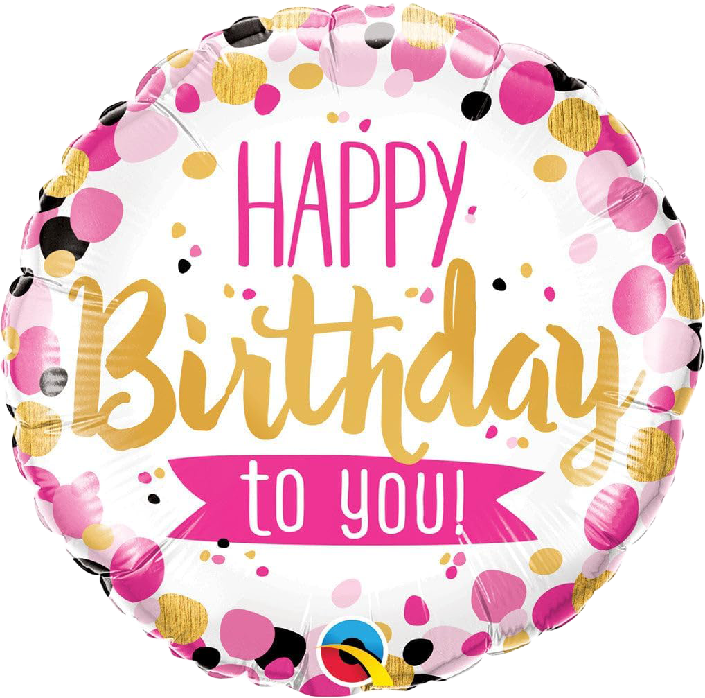 18" 'Happy Birthday To You' Dotted Balloon image 0