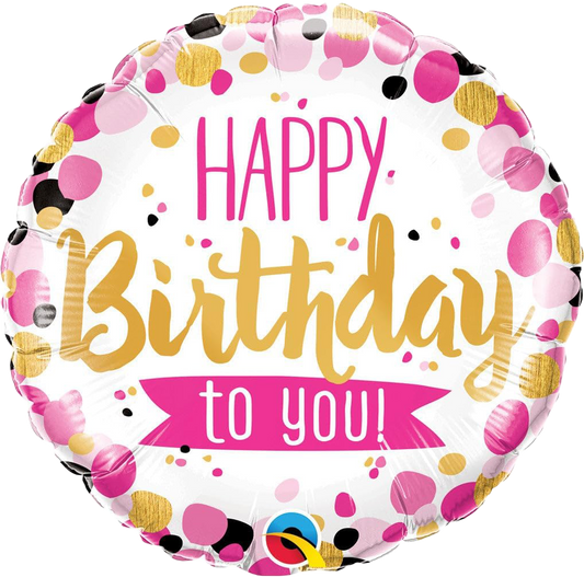 18" 'Happy Birthday To You' Dotted Balloon image 0