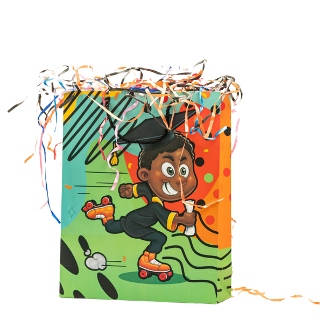 Gift Bag Durable & Colorful with Handle - Boy on Ska image 1