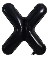16" Black Letter 'X' Foil Balloon image 0