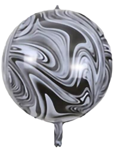 22" 4D Marble Black & White Balloon image 0