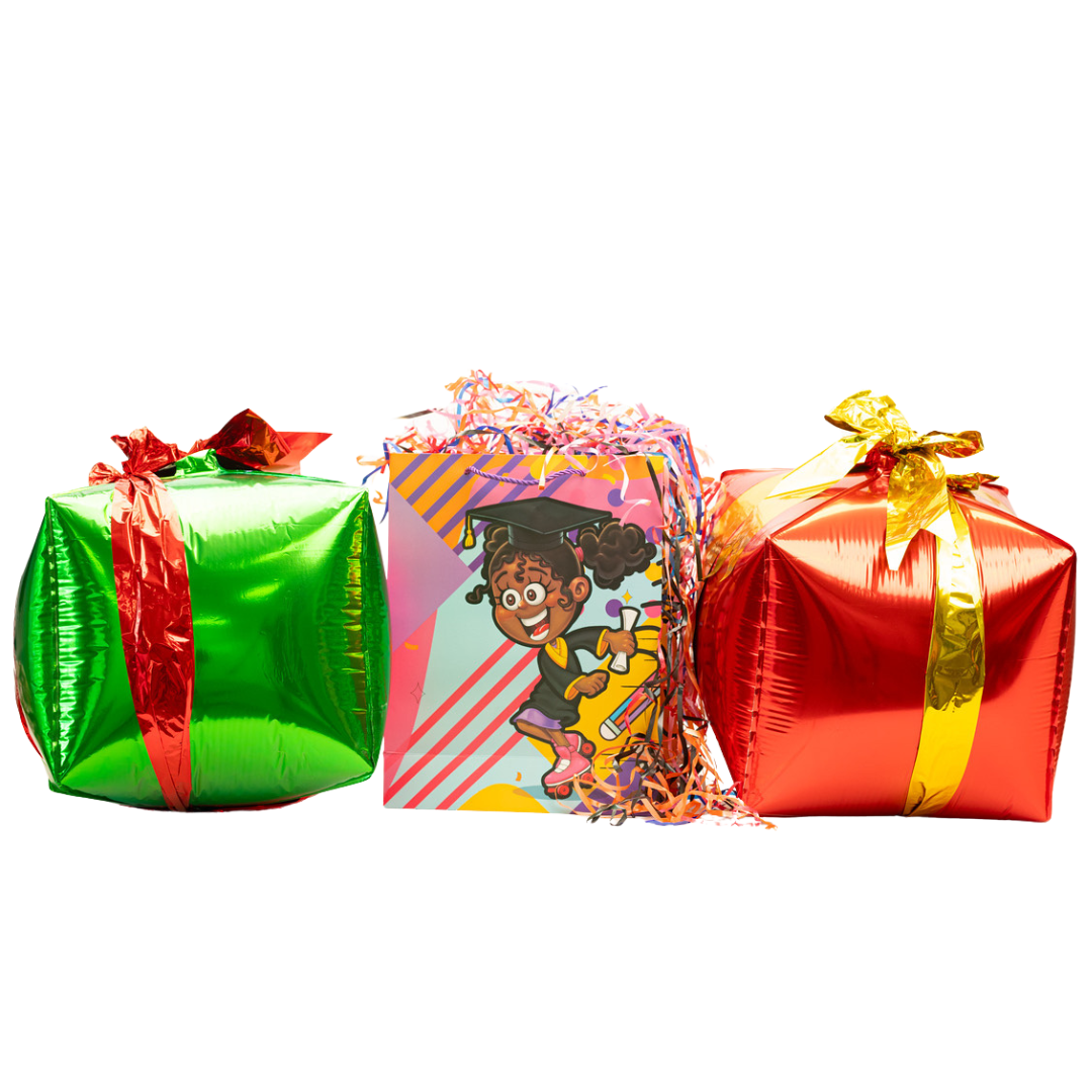 Gift Bags Durable & Colorful with Handle - Girl on Skates image 0
