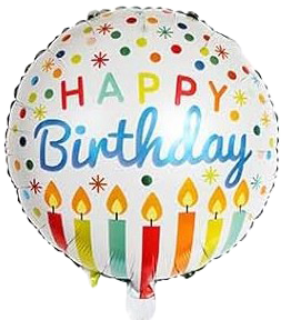 18" 'Happy Birthday' Candles, Dots & Stars Balloon image 0