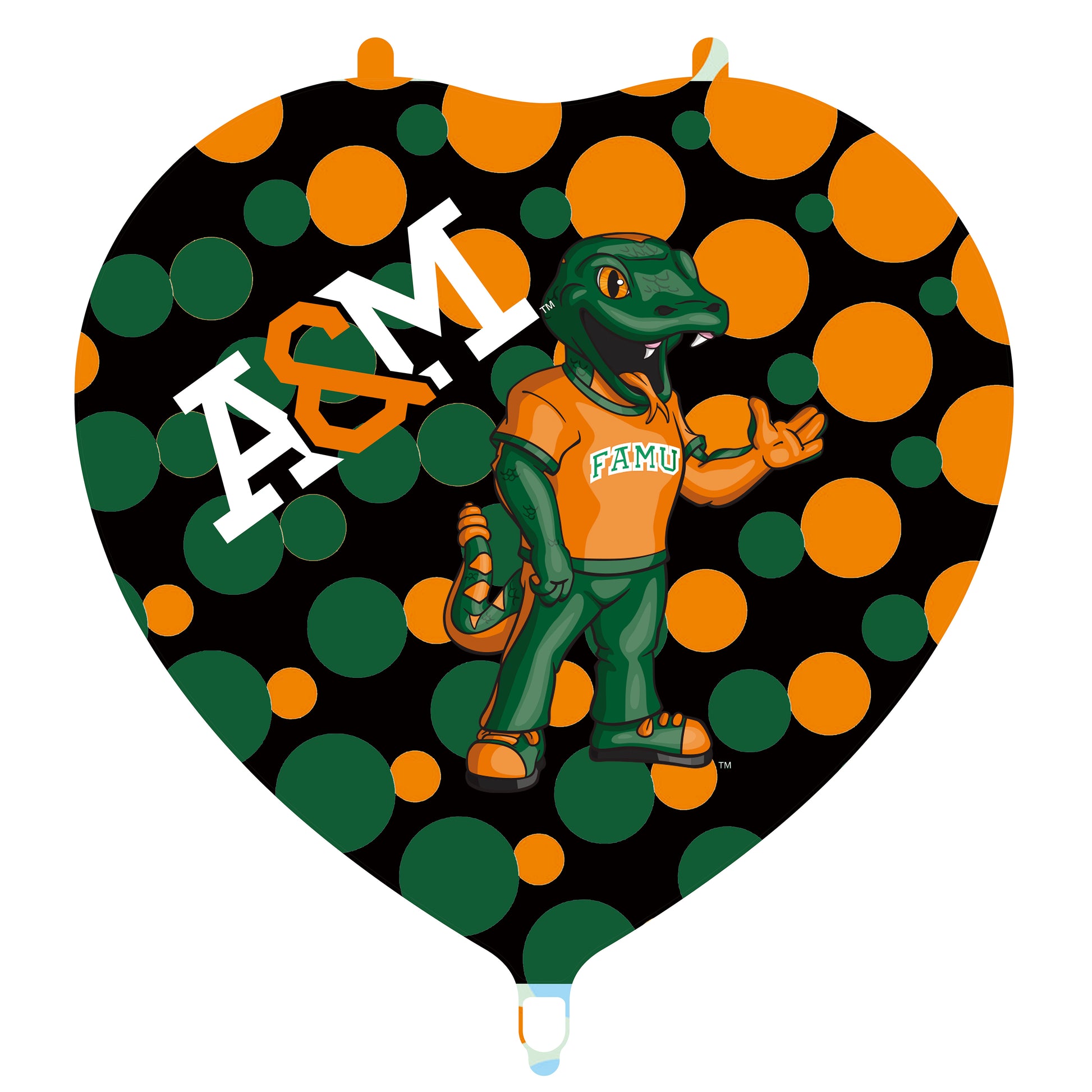 24" Heart HBCU "FLORIDA A&M UNIVERSITY" Party Balloon image 1