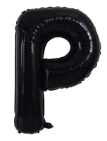 16" Black Letter 'P' Foil Balloon image 0