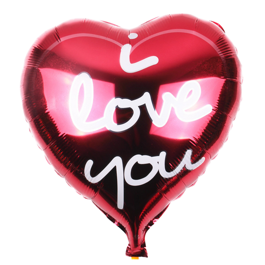 18" Red w/White Graffiti Letters 'I Love You' Balloon image 0