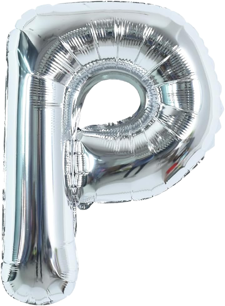 40" Jumbo 'P' Silver Alphabet Foil Balloon image 0