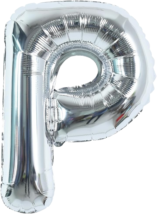 40" Jumbo 'P' Silver Alphabet Foil Balloon image 0