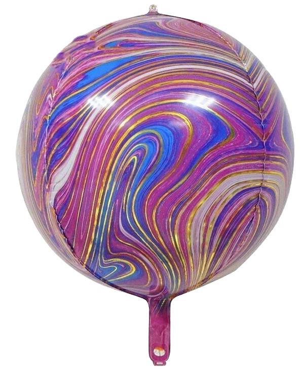 22" 4D Marble Pink, Purple & Gold Balloon image 0