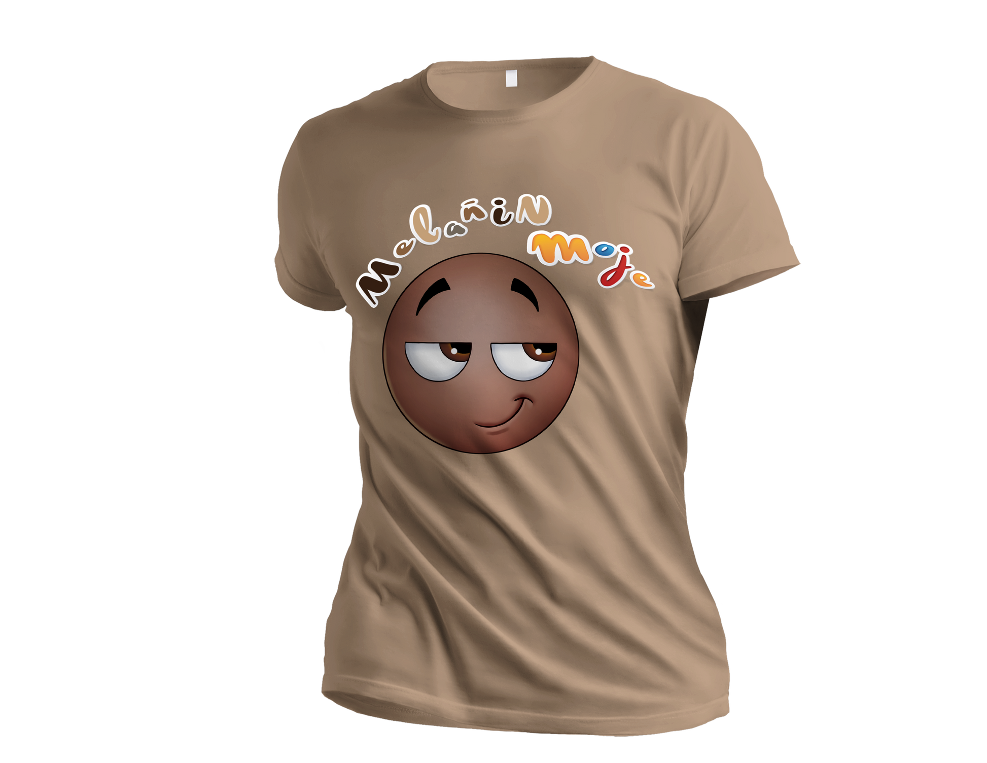 MELANIN "SIDE EYE" EMOJI PREMIUM EMBROIDERED & SILK PATCHED T-SHIRT image 0