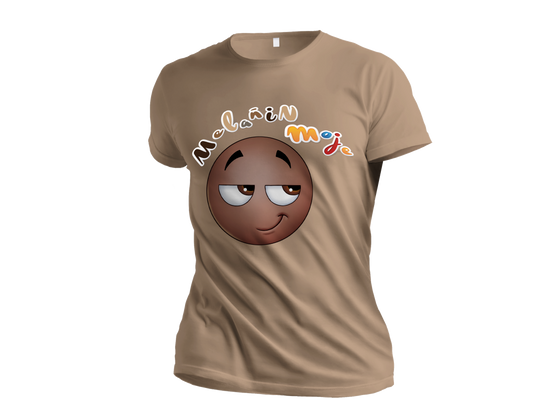 MELANIN "SIDE EYE" EMOJI PREMIUM EMBROIDERED & SILK PATCHED T-SHIRT image 0