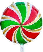 18" Red, Green & Gold Windmill Foil Balloon image 0