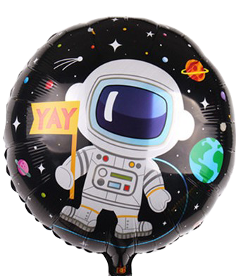 18" Double Sided 'Happy Birthday' Spaceman Balloon image 0