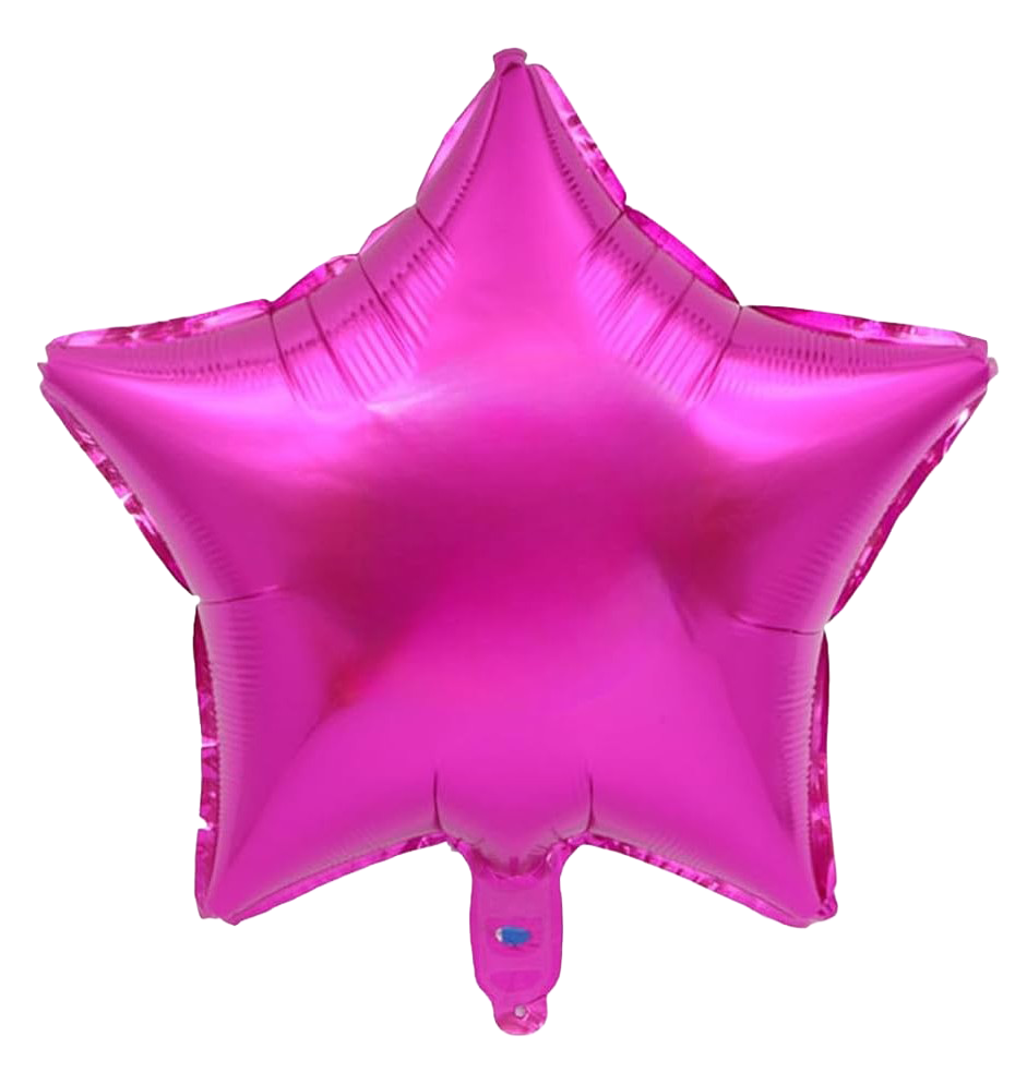 18" Bright Pink Star Shaped Foil Balloons image 0