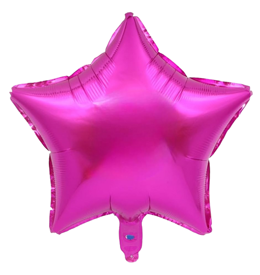 18" Bright Pink Star Shaped Foil Balloons image 0